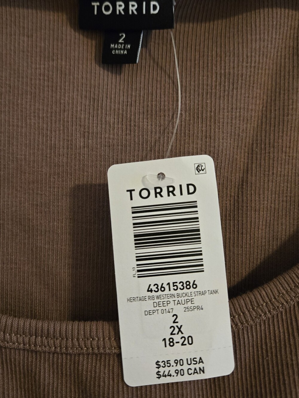 Torrid Ribbed Tank Top - 2X - Picture 5 of 5